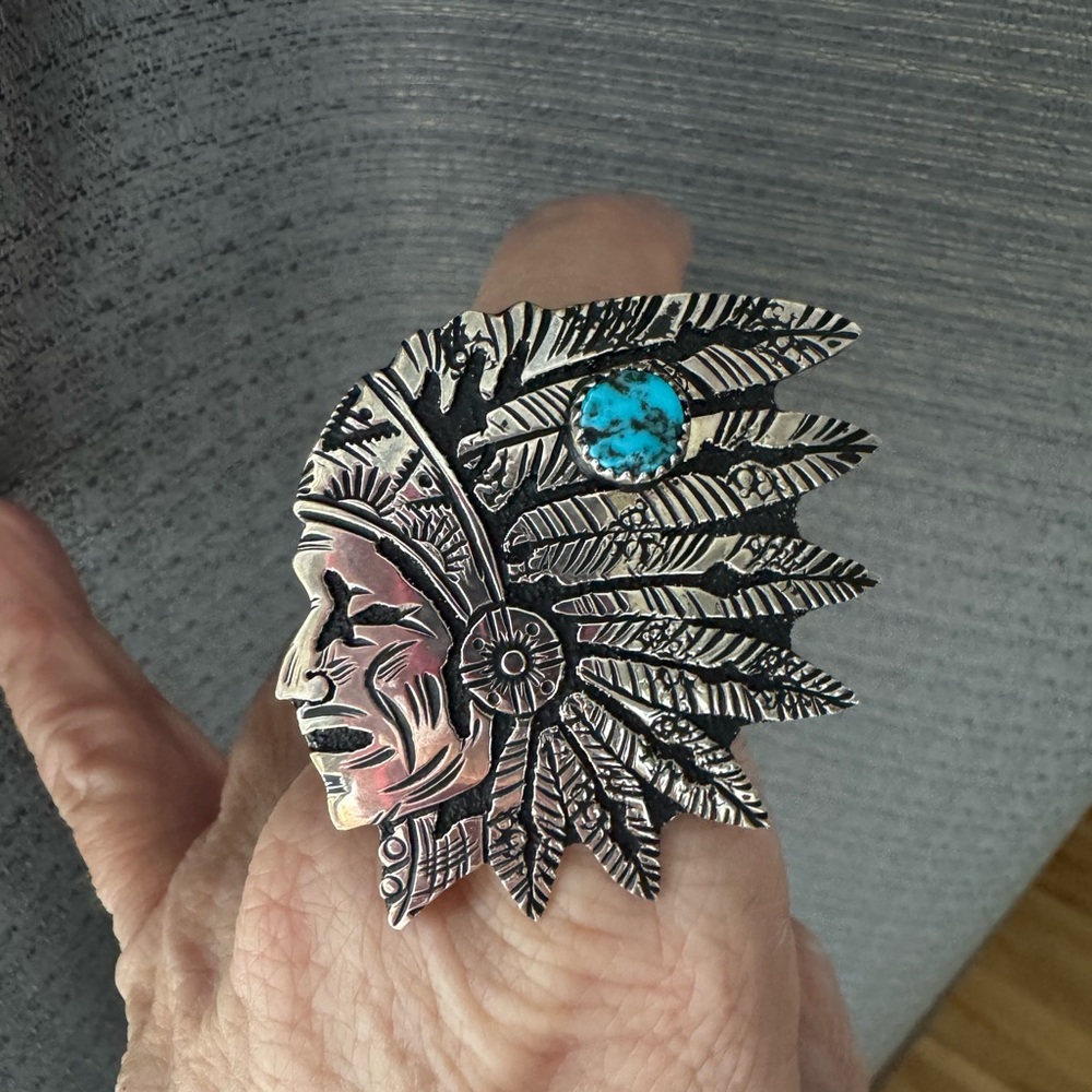 Native American adjustable Chief ring